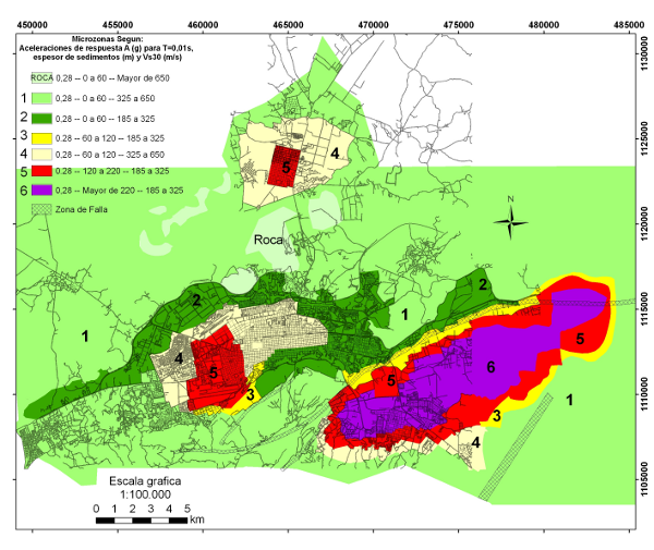 Mapa de microzonas sísmicas de Barquisimeto y Cabudare