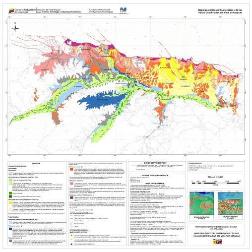Mapa de las principales unidades cuaternarias del Valle de Caracas