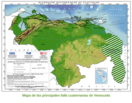 Mapa de principales fallas cuaternarias de Venezuela