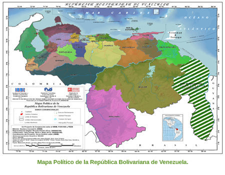 Mapa político de la República Bolivariana de Venezuela