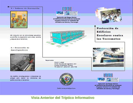 Vista interna del tríptico informativo