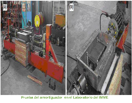 Prueba del amortiguador en el laboratorio del IMME